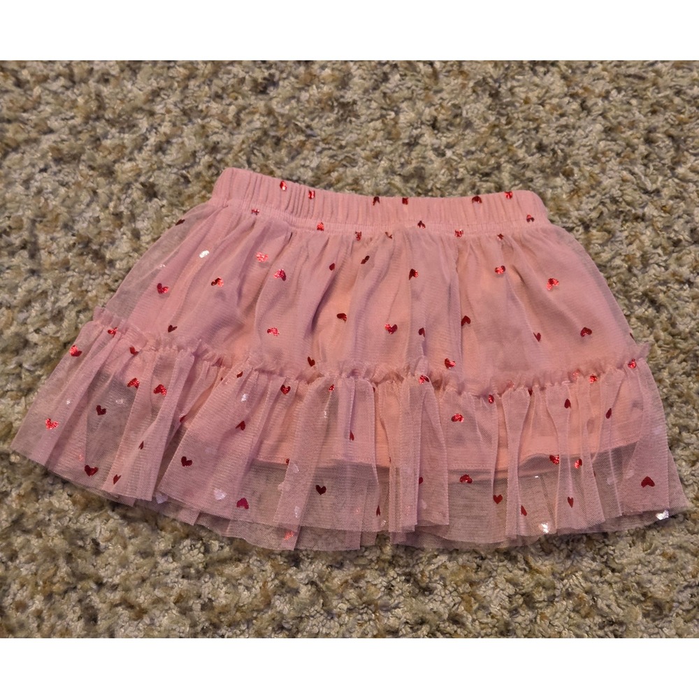 Carters Tiered Tulle Glitter Hearts Baby‎ Size 18M Pink